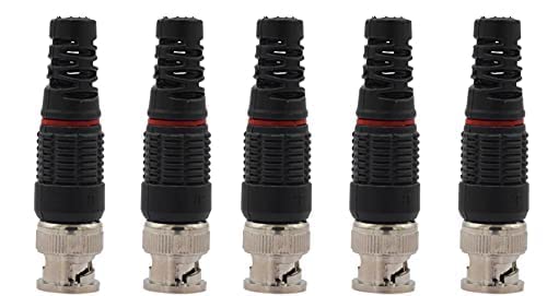 TUNC 5Pcs CCTV Connector BNC Adaptor Pure Copper BNC Connector for Balun CCTV Surveillance Camera Accessories (Black)