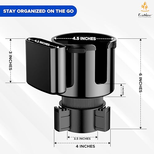 Portavasos ajustable para auto EcoNour con soporte para celular miniatura 6