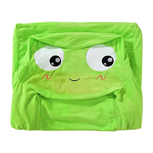 Plush Foldable Kids Sofa Cover,Cute Cartoon 2 in 1 Kids Sofa Cover Backrest Flip Open Sofa Bed Cover for Living Room Bedroom(WITHOUT LINER FILLER)(D)