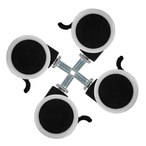 Luxshiny Ruedas Giratorias Pequeñas y Deslizamiento Silencioso Juego de 4 con Freno, Nylon y Hierro, Capacidad de Carga para Muebles y de Ñiño para Uso Interior