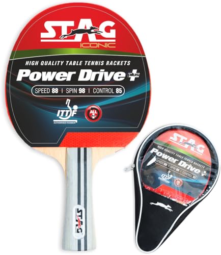 Image of Power Drive Plus Table Tennis Racquet Intermediate ITTF Approved Rubber (Multicolor)