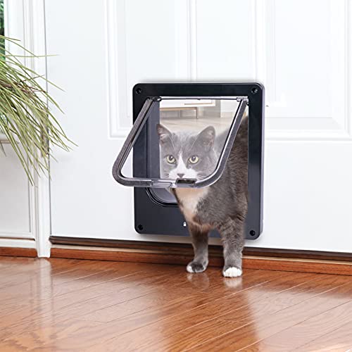 Versão atualizada – Aba para portas de gato (para gatos de até 10,7 kg), porta magnética para animai