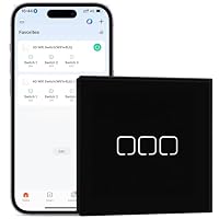 BSEEDLIFE Smart WiFi Lichtschalter Unterputz, 3-Fach Touch Schalter, 86 * 86mm Intelligente Wandschalter für Smart Home, Kompatibel mit Alexa, Google Home(über Tuya/Smart Life App), Schwarz – Ansicht 1