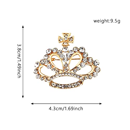 Image of Crystal Rhinestone Princess Queen Brooch Pin Tiara Crown Brooches for Women Tiara for Wedding Party /Banquet /Birthday