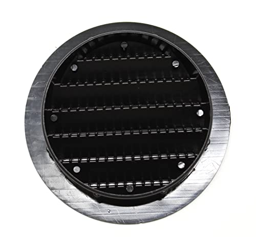 3" Round Plastic Louver Soffit Air Vent Reptile Screen Grille Cover (4, Black) #TOP5