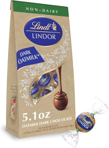 Image of Lindt LINDOR OatMilk Dark Chocolate Candy Truffles, Non-Dairy Chocolate Truffles with Smooth, Melting Truffle Center, 5.1 oz. (Pack of 6)