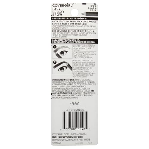 COVERGIRL - Easy Breezy Brow Fill + Define Brow Pencil, Sharpener Included, Long-Lasting, Deeply Pigmented, Blendable Formula, 100% Cruelty-Free - image 2