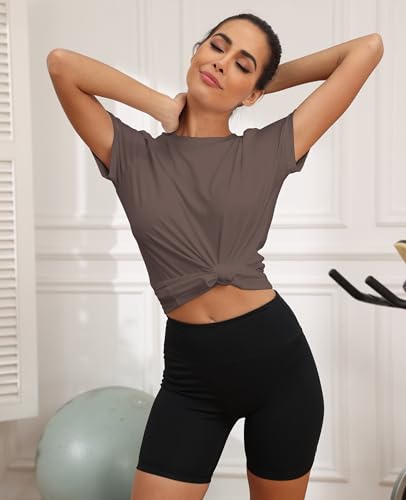 Image of KevaMolly Workout Tops for Women UPF50+ Breathable Loose Fit Yoga T Shirts Short Sleeve Running Gym Athletic Tee Top