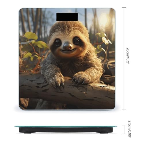 Báscula digital de baño con diseño perezoso de vidrio templado miniatura 2