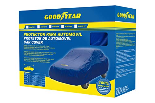 Cubierta de coche Goodyear XXL azul para proteger tu vehículo aparcado en la calle 7
