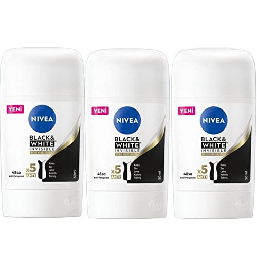 Desodorante Nivea Stick Black White Invisible 3x50 ml miniatura 1