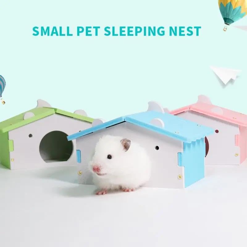 Juguete for hámster, 2 Piezas, Cama Colorida for hámster, casa for Ratas, Ratones, Hurones Enanos, Animales pequeños, Juguete Rosa,Juguetes para hámster(Green)