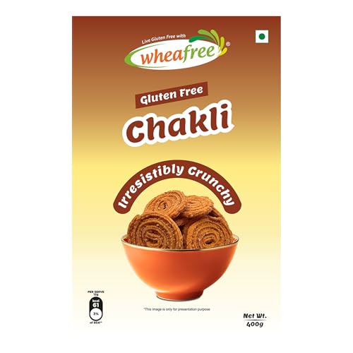 Image of Wheafree Gluten Free Chakli (Murukku) (Pack of 2 x 400 g) | Lactose Free | Delicious, Ready to Eat | Tasty Crispy and Crunchy Savory| Best Snacks for Tea /Coffee