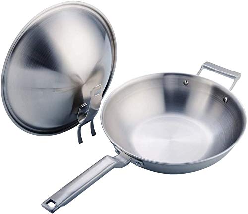 Wok de acero inoxidable sin recubrimiento 32 cm miniatura 4