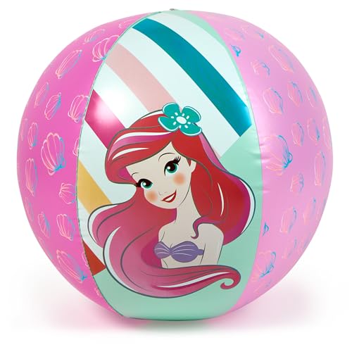 Image of Swimways Disney Princess Ariel Giant Beach Ball, Kids Beach Toys & Pool Accessories, Little Mermaid Toys for Kids Aged 5 & Up