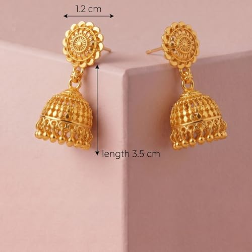 Image of Traditional Gold Plated Jhumka Earrings Combo Set of 4 for Women & Girls | Ethnic Jhumki Jewellery