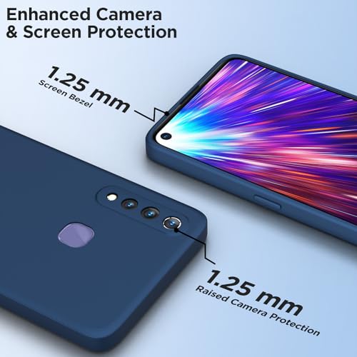 Image of Outlouders Back Cover for Vivo Z1 Pro | Camera Protection | Durable Soft Matte Silicone Bumper Case (Blue)