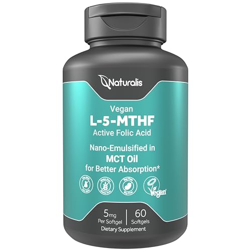 Naturalis Vegan L-5-MTHF 5mg (8300mcg DFE) 60 Softgels | Active Folate