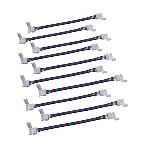 SoundOriginal 10PCS LED 5050 RGB Strip Light Connector 4 Conductor 10mm Wide Strip to Strip Jumper(10pcs/pack)