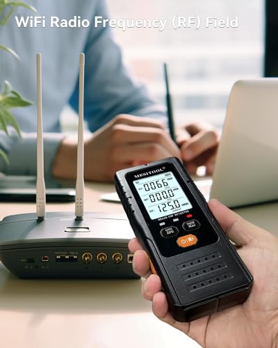 MESITOOL EMF-Messgerät EF/MF/RF 3-in-1 Elektromagnetische Felder Messgerät Digitales Elektromagnetische Strahlung Detektor Strahlungsdetektor für Zuhause, Büro