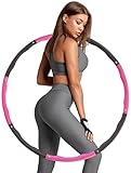 Rasenliebe ® HULA HOOP REIFEN für Erwachsene zum Abnehmen für Fitness Training mit 6-8 steckbaren Soft-Elementen, HOOLA HUP zum Trainieren der Bauchmuskeln