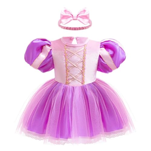 Lito Angels Vestito Neonato Principessa Raperonzolo Bimba - Body Viola