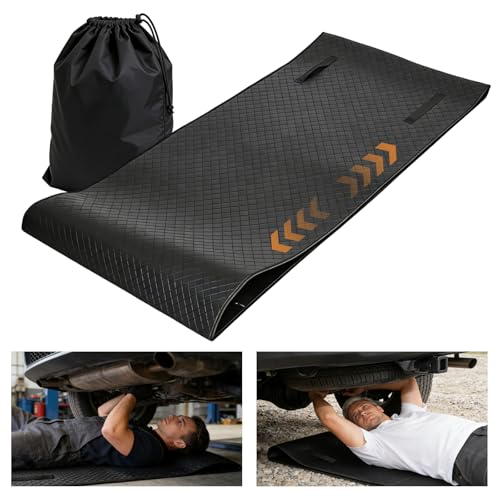 VkkArter Rolling Creeper Mat 60x28 Zero Ground Clearance Mechanic Mat for Working Under Car Under Car Roller for All Vehicles & Terrains 3-Layer Design with Storage Bag
