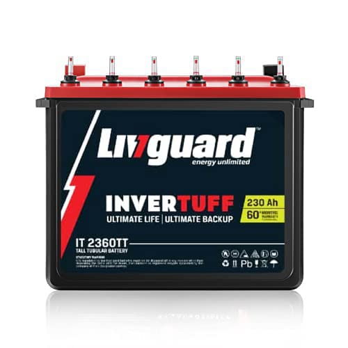 Livguard | Recyclable Inverter Battery for Small Office, Home and Small Shop | INVERTUFF | IT 2360TT, 230Ah | Long Life Battery | Tall Tubular Inverter Battery-image-36