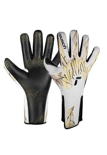 Reusch Pure Contact Gold X GluePrint - Guantes de Portero sin Tirantes para Hombre y Mujer, Guantes de fútbol para Adultos, Revestimiento Profesional para Todas Las Condiciones climáticas y