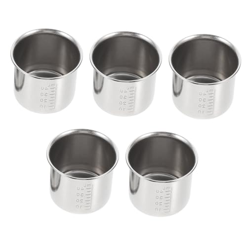 Generic 5 Pezzi Tazze Graduatorie Acciaio Inossidabile con Scala Misurino per Medicinali da Utensile per Misurazioni Precise e Facili per Ristoranti