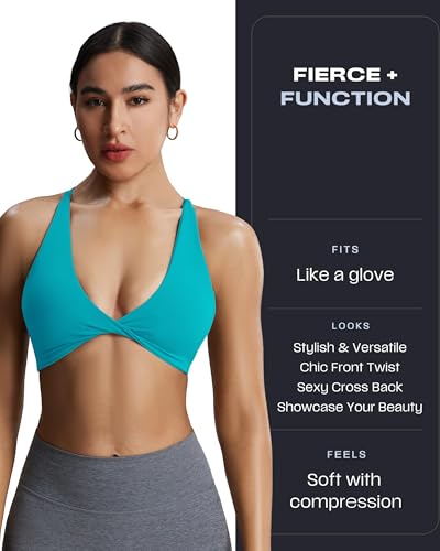 Image of Aoxjox Women's Workout Sports Bras Fitness Metamorph Sienna Twist Bra Yoga Crop Tank