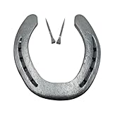 Echtes getragenes Pferde Hufeisen mit 2 Hufnägeln - Glücksbringer -, entrostet, zum Basteln, Dekorieren, Verschenken.Dekoration (gereinigt mit 2 Nägeln)