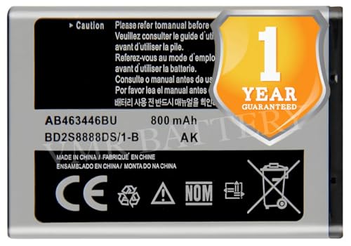 Image of Original AB463446BN Battery Compatible for Samsung Guru X200 GT-E1200Y C512 X208 1258 1250 S3030 E3100 S5150 X210 X160 S208 F519 - (800mAh) - 1 Year Warranty K7