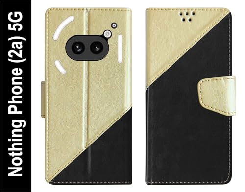 Image of SBMS Flip Cover for Nothing Phone (2a) 5G Back Cover Case with Magnatic Closure | Genuine Leather Finish | Inbuilt Stand | Card & Money Pocket (MultiBlack)