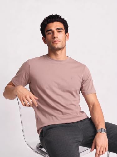Image of Van Heusen Men's Crew Neck T-Shirt - Soft & Breathable Cotton | Regular Fit | Comfortable Everyday Casual Wear | Short Sleeves | Summer Favorite |Solid Colors | Style 60052|Available in Pack of 1 & 2