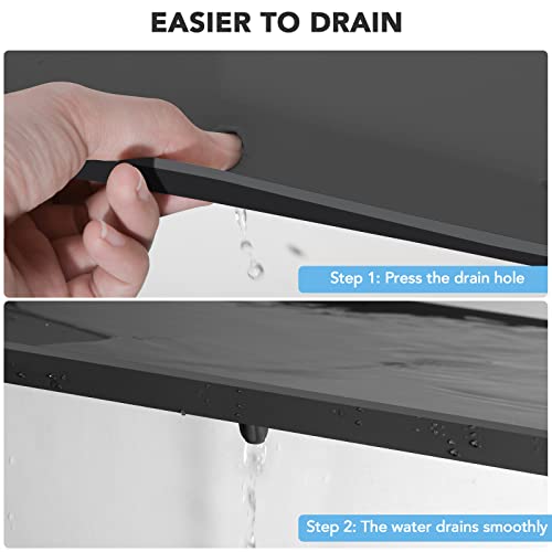 Under Sink Mats for Kitchen Waterproof, 34\" x 22\" Undersink Mats for Bottom of Kitchen Bathroom Sink, Thick Under Sink Drip Tray for Leaks and Spills, Easy to Install, Clean and Customizable-Dark Gray