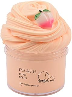 Keemanman Peach Butter Slime, DIY Slime Supplies Kit for Girls and Boys, Stress Relief Toy Scented Slime Toy for Kids Education, Party Favor, Gift and Birthday (7oz)