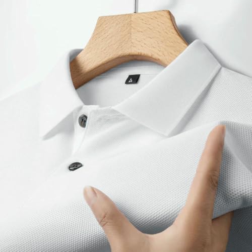 SYJYM bomullspikétröja för män sommarmode avslappnad kortärmad, ventilerande slagtröja, 10 färger, idealisk för golf och sport