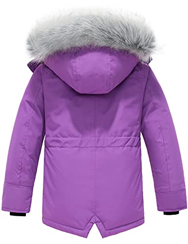 Wantdo Girl's Hooded Winter Coat Quilted Puffer Jacket Padded Down Traveling Parka Purple 10/12 #TOP1