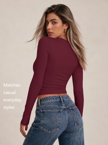 Image of Trendy Queen Womens Long Sleeve T Shirts Fall Fashion Basic Y2K Tops 2026