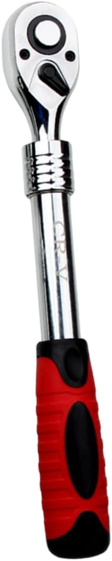 DOITOOL Extendable Ratchet Wrench Swivel Quick-release Telescopic Spanner for Tight Spaces Red Finish Reversible Function for Easy Use