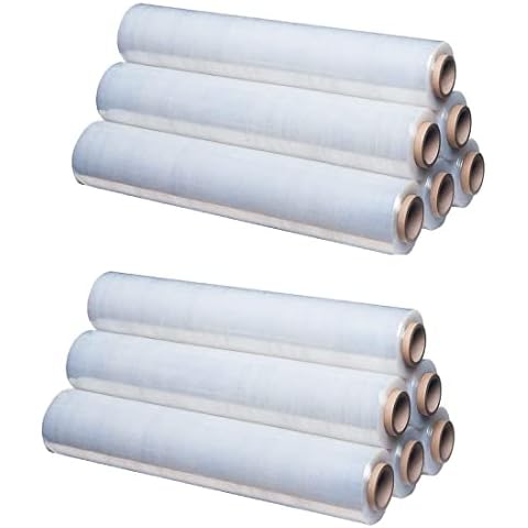 St@llion 400mm x 250m Clear Pallet Stretch Shrink Wrap Roll Parcel Packing Cling Industrial Film Wrap for Moving House Wrapping Pallets and Parcels (Pack of 12) Cover