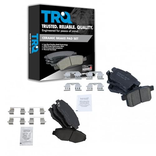 TRQ Front & Rear Brake Pads Ceramic Compatible with 2008-2017 Honda Accord
