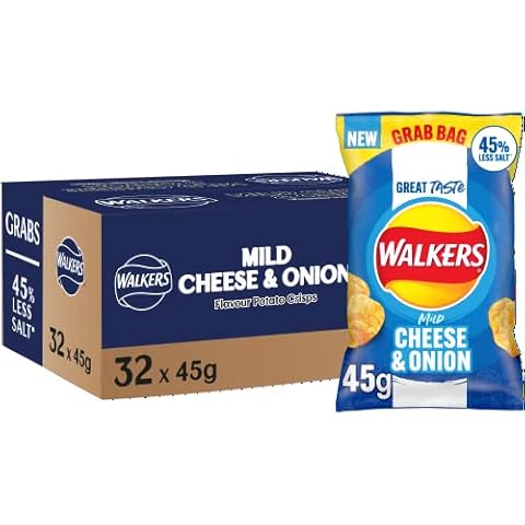 Walkers Less Salt Mild Cheese & Onion Crisps Cover