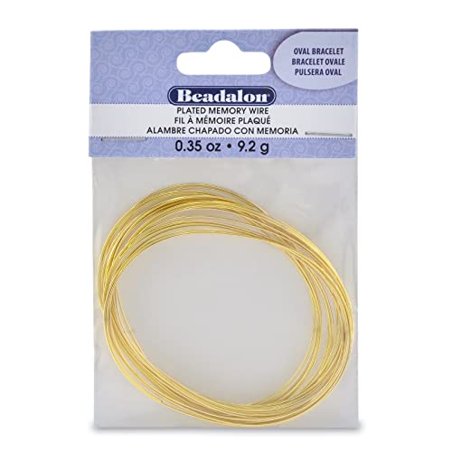 Image of Beadalon Carbon Steel Memory Wire, Round, Oval Bracelet, Gold Color, 0.35 oz, Approx. 23 coils