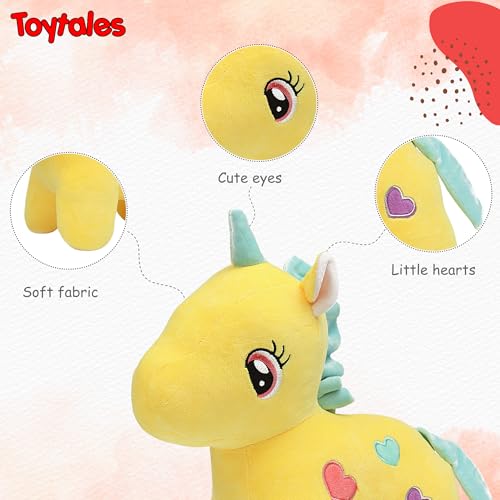 Image of TOYTALES Unicorn Soft Toy for Kids | Cute Plushie Stuffed Animal for Girls & Boys | Huggable Plush Toys for Baby | Adorable Unicorn Plushie Gift for Children | (25CM, Yellow)