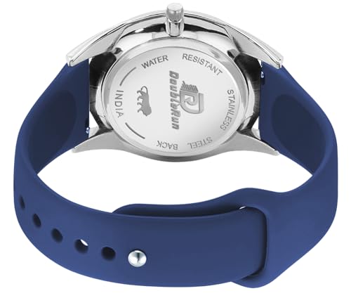 Image of DOUBLERUN Analog Watch, Silicone Strap, Roman Numerals, 24-Hour Display