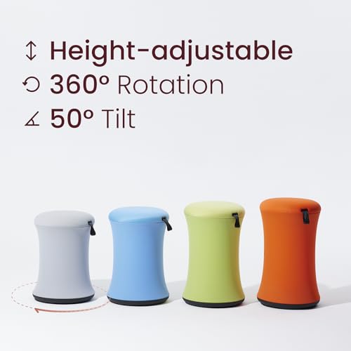 Image of TopJob Boba Chair Stylish Active Wobble Stool, ADHD Chair, Improves Posture and Focus, Ergonomic with Height Adjustable Stool for Adults Children for Home Office, Study Room (Urban Fog)