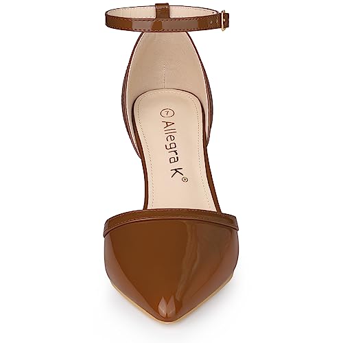 Allegra K Women's Pointed Toe Stiletto High Heel Pumps Ankle Strap Wedding Bridal Evening Party Dress Shoes2