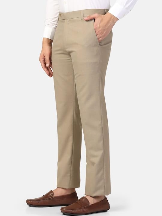 Image of Jack and Jini Formal Pant for Men. Regular Fit, Lightweight, Flat Front, Premium Cotton Polyester Blend Fabric. Office, Party and Casual Wear. Non Stretchable.